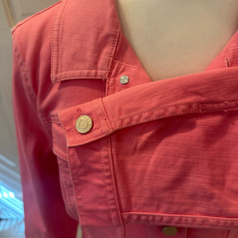 Talbots Pink Denim Jacket Sz L - Picture 11 of 16